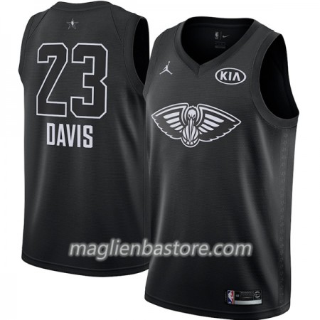Maglia New Orleans Pelicans Anthony Davis 23 2018 All-Star Jordan Brand Nero Swingman - Uomo